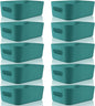 Zopeal Plastic Storage Bins 10 Pcs Green Pantry Organizer Bins Small Baskets Storage Containers for Home Kitchen (8 x 5.7 x 3 Inch)