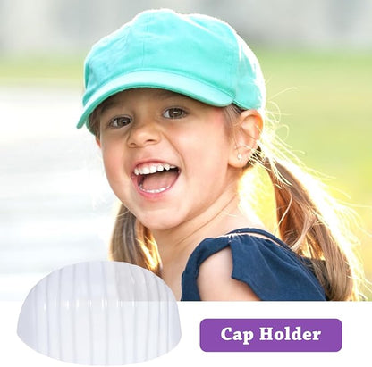 NUOBESTY 25Pcs Hat Shaper Insert for Kids Baseball Caps, Plastic Half Circle Hat Support Inner Holder, 54cm Small Size Crown Stiffener, Anti-Deformation Cap Liner for Storage & Travel