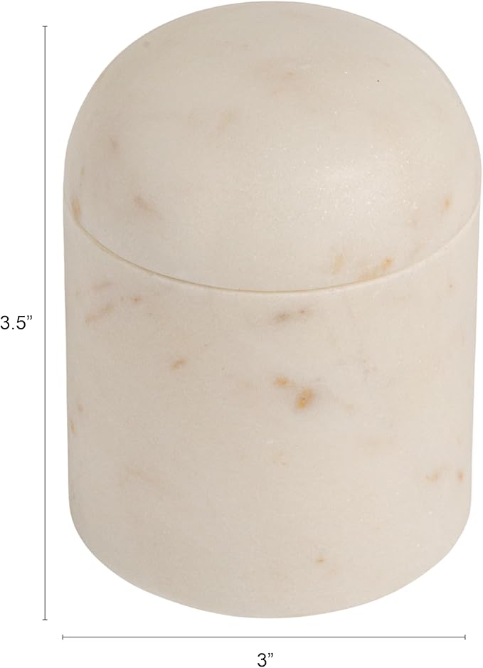 Bloomingville Round Marble Salt Cellar, White