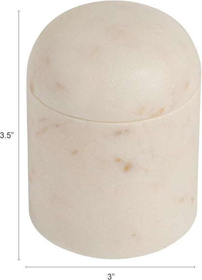 Bloomingville Round Marble Salt Cellar, White