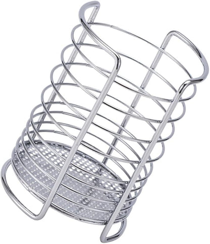 SHOWERORO Stainless Steel Chopstick Storage Holder and Drainage Basket for Home Silver Utensil Organizer for Kitchen Counter Ideal for Drying Chopsticks and Flatware
