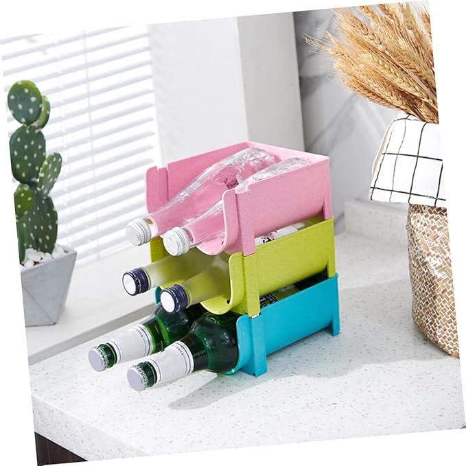 3pcs Beer Storage Rack Kitchen Rack Organizer Plastic Beer Tower Soda Can Dispenser for Refrigerator