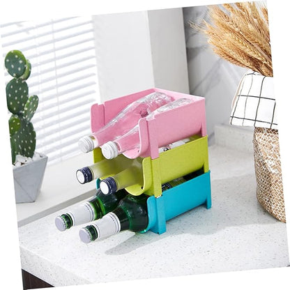 3pcs Beer Storage Rack Kitchen Rack Organizer Plastic Beer Tower Soda Can Dispenser for Refrigerator