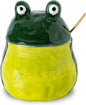 dgudgu Frog Salt Cellar With Lid And Spoon Ceramic Salt Container Green Salt Box Cute Salt Containers For Countertop– Elegant Salt Holder For Countertop