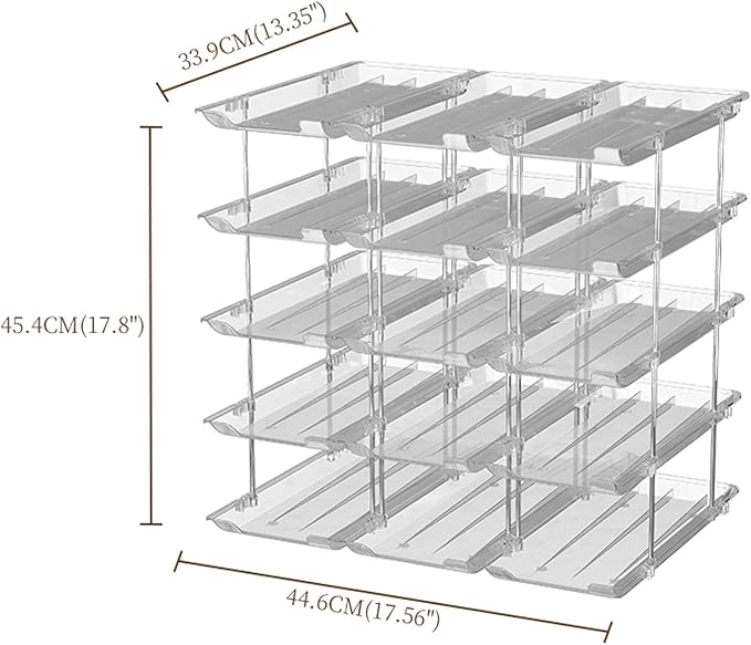 cjc 5 Tiers Can Organizer for Pantry, Soda Can Organizer Beverage Can Holders Food Can Dispenser Can Storage Rack Holder Holds up to 60 Cans for Kitchen Cabinet Fridge Refrigerator Freezer Cupboard