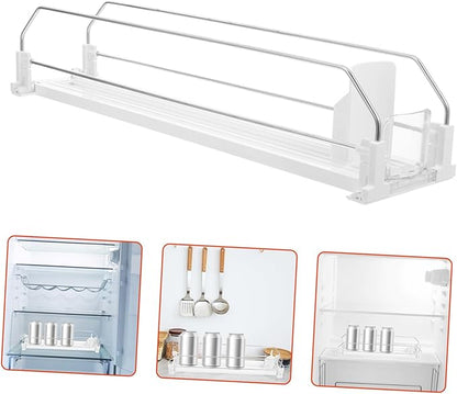 SOLUSTRE Beverage Organizer for Fridge Touchless Drink Pusher Glide Rack Soda Can Holder Capacity Storage