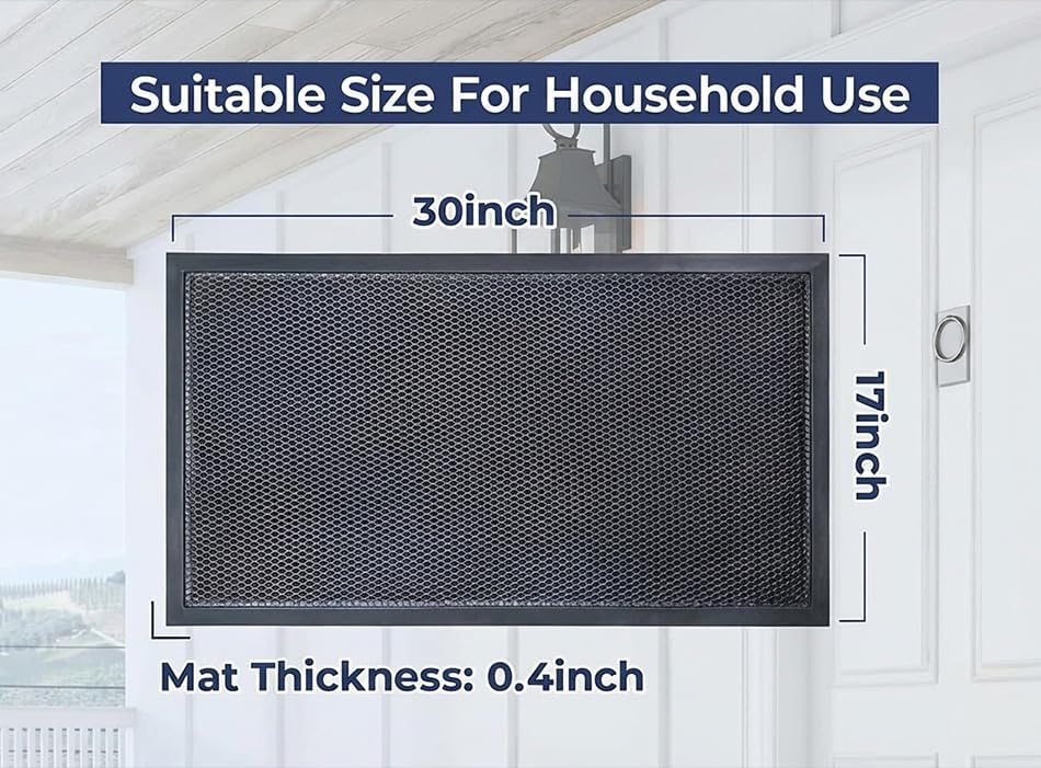 Muddy Mat® Meshy Mat™ Door Mat Heavy-Duty Quick-Dry Floor Mat, Sand & Dirt Trapper for Indoor & Outdoor, Ideal for Entrance, Mudrooms,Patios & Garages,Low-Profile,Non-Slip,Washable– Grey 17"x30"x0.4" - Image 2