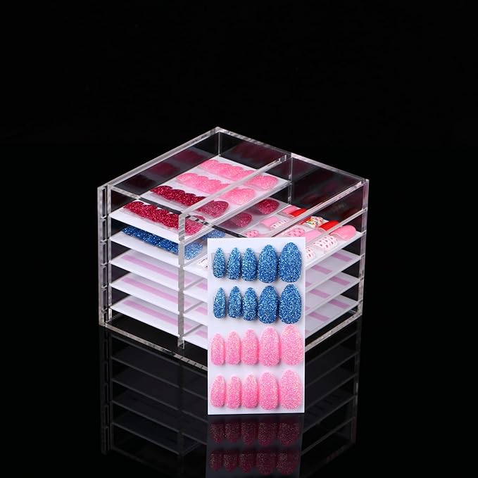 10 Layers Nail Art Extensions Storage Organizer,Cosmetic Makeup Container Box,Clear Case Cabinet Display for Nail Supplies Artists,Home & Nail Salon (10 Layers for Nail)