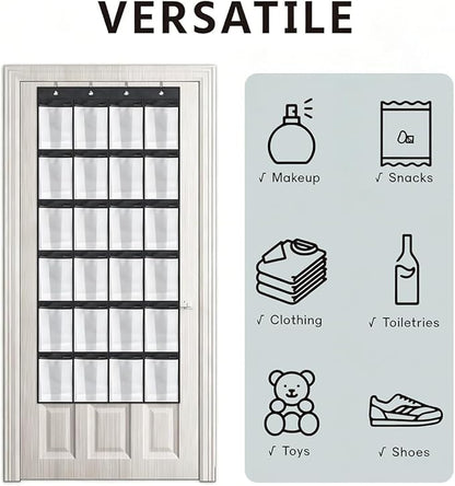 GANNEPIE Over The Door Shoe Organizer, 40 Pockets Heavy-Duty Hanging Shoe Rack, White Space-Saving Storage for Sneakers & Sundries