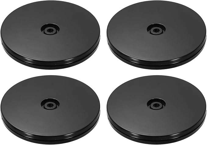 uxcell 4Pack Acrylic Lazy Susan Turntable, 5" Spinner Lazy Susan Turntable Organizer, Acrylic Ball Bearing Rotating Tray for Pantry Spice Rack Decorating, Black