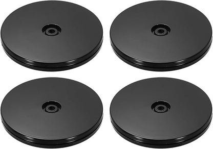 uxcell 4Pack Acrylic Lazy Susan Turntable, 5" Spinner Lazy Susan Turntable Organizer, Acrylic Ball Bearing Rotating Tray for Pantry Spice Rack Decorating, Black