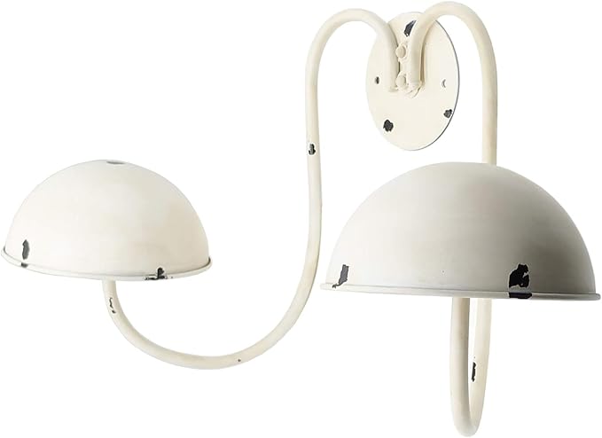 Owlgift Modern Metal Wall Mounted Entryway Retail Hat Rack/Wig Display Stand w/ 2 Circular Hat Hooks, White