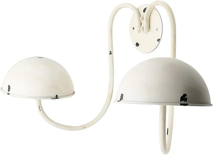 Owlgift Modern Metal Wall Mounted Entryway Retail Hat Rack/Wig Display Stand w/ 2 Circular Hat Hooks, White