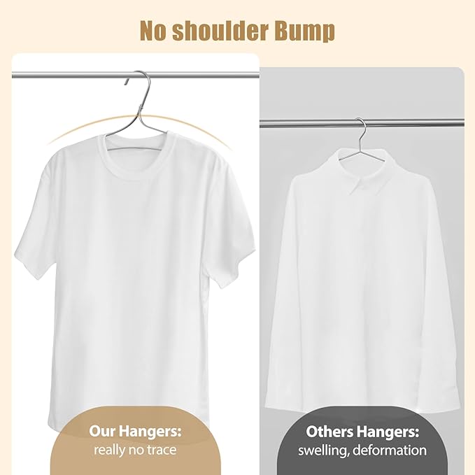 VWV 10 Pack Aluminum Hangers - 15 Inch Silver Suit & Dress Hangers - Heavy Duty, Wedding Ready