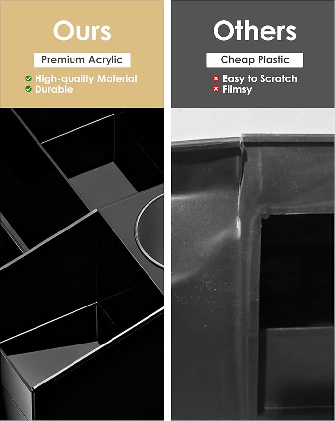 ProCase Cologne Organizer with Drawer, Acrylic Perfume Holder & Bathroom Countertop Organizer for Men & Women, Dresser Vanity Storage for Cologne, Perfume and Skincare -1 Layer, Cup