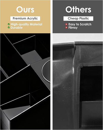 ProCase Cologne Organizer with Drawer, Acrylic Perfume Holder & Bathroom Countertop Organizer for Men & Women, Dresser Vanity Storage for Cologne, Perfume and Skincare -1 Layer, Cup