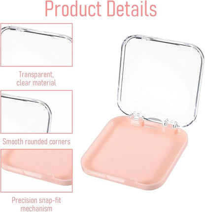 4 Pcs Press on Nail Storage Box with 36 Pcs Adhesive Double Sided Tape, Acrylic Nail Art Display Case, Transparent Storage Organizer for Fake Nails, Nails Salon Business Home Art Supplies
