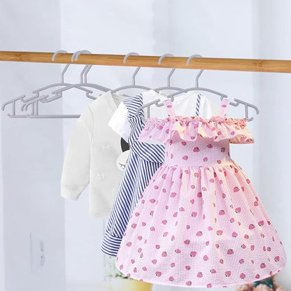 GoodtoU Plastic Baby Hangers, Gray, 60 Pack, Sturdy and Durable, Ideal for Kids' Clothes