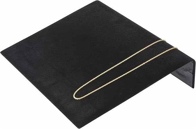Plymor Black Velvet Bracelet Ramp Display Stand, 10.25" W x 8.25" D x 1.875" H