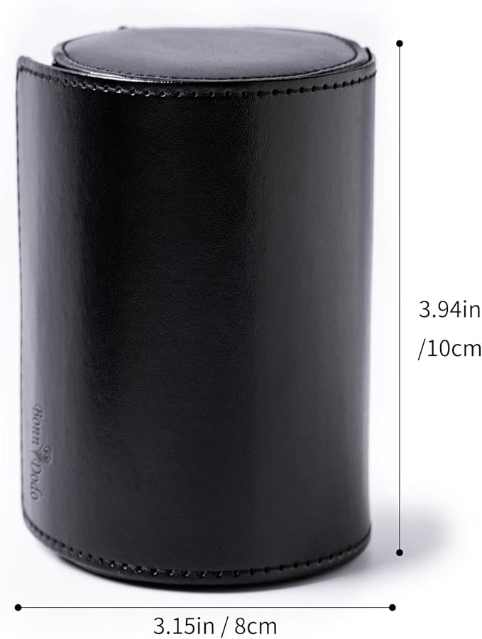 Tie Box for Men 's PU Ties case Necktie Organize Cylinder Leather Men’s Storage Portable Tie Roll for Travel Business Gifts (Black)