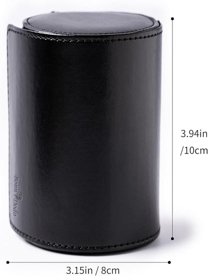 Tie Box for Men 's PU Ties case Necktie Organize Cylinder Leather Men’s Storage Portable Tie Roll for Travel Business Gifts (Black)