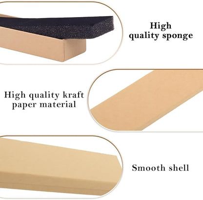Rocutus Jewelry Gift Boxes Necklace Earring Ring Box Gift Box,12 Pack Jewelry Gift Boxes Necklace Gift Boxes Cotton Filled Cardboard Paper Jewelry Box Gift Cases with Tie Ribbon(Light Kraft)