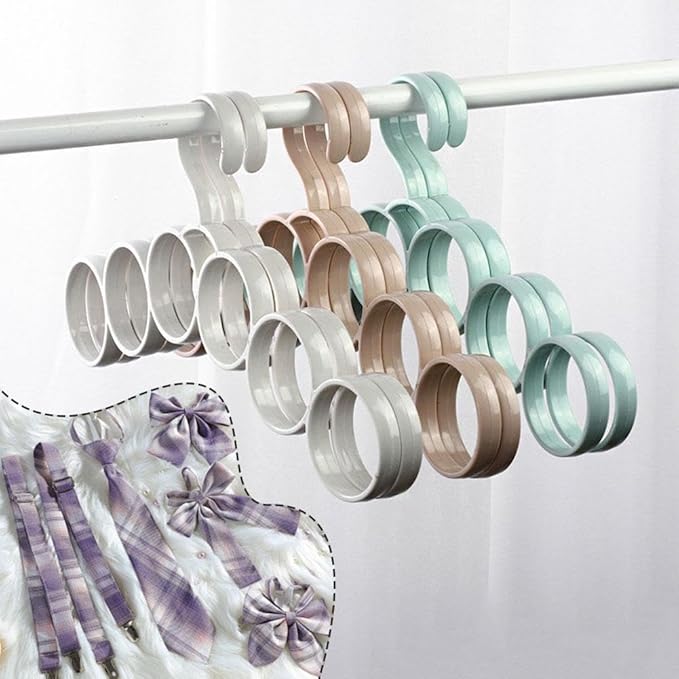 Scarf Organizer,Scarf Hangers for Closet,Scarf Ring Hangers Smooth Round Holder, Space Saving Plastic Scarf Hangers Towel Holders Closet Organizer for Scarves, Ties, Shawls, Belts (1pcs Random Color)