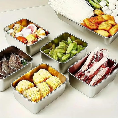 6pcs Stainless Steel Stacking Food Containers with Lids, Reusable Snack & Prep Containers for Office, sp-00018