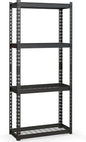 Goplus 4-Tier Metal Shelving Unit, Heavy Duty Wire Storage Rack with Anti-Slip Foot Pads, Height Adjustable Shelves for Warehouse, Kitchen, Living Room, Garage, 12" D x 27.5" W x 60" H