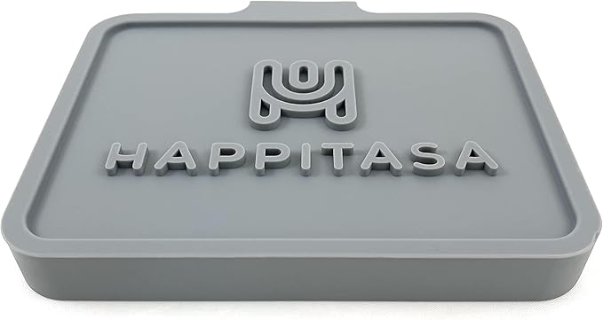 Silicone Soap Dish Tray and Sponge Holder with Drain Chute, Rectangular, Kitchen and Bathroom Sink Organizer (Grey, 5.2"x4" (Set of 2), 7.2 Ounces)