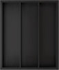 Unibambou Bamboo Utensil Drawer Organizer, Silverware Tray Organizer, Kitchen Drawer Organizer for Flatware Cutlery (Black, 3 Slots)