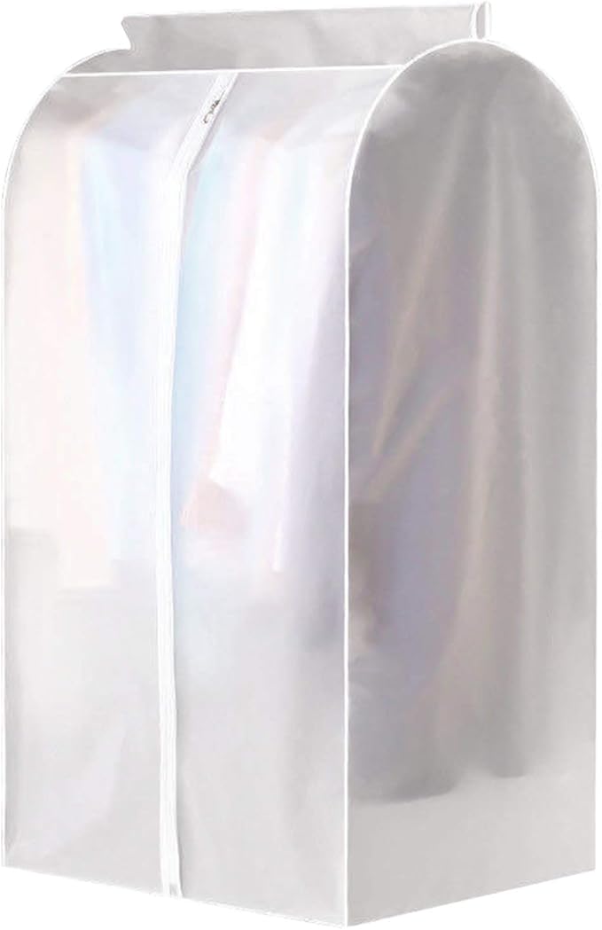 Garment Clothes Cover Protector Hanging Garment Storage Bag Translucent Dustproof Waterproof Hanging Storage Bag for Wardrobe with Full Zipper