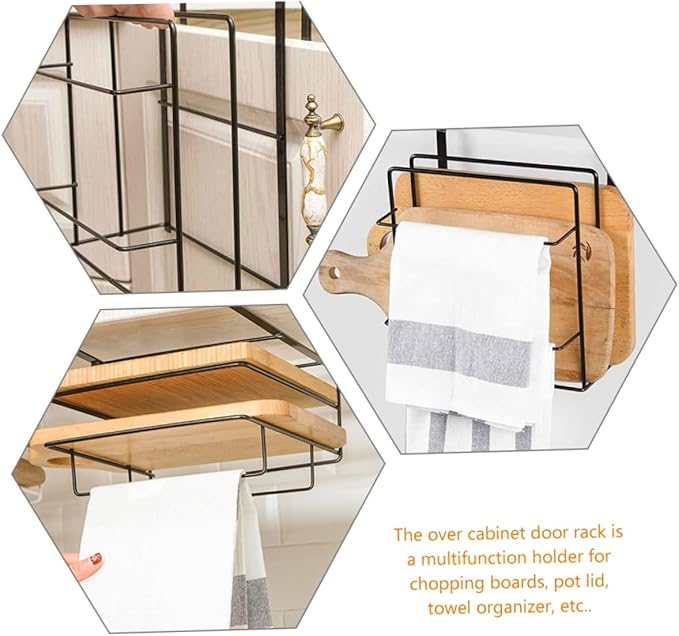 2pcs Door Towel Rack Cabinet Door Organizer Storage Rack Modern Design Easy to Install