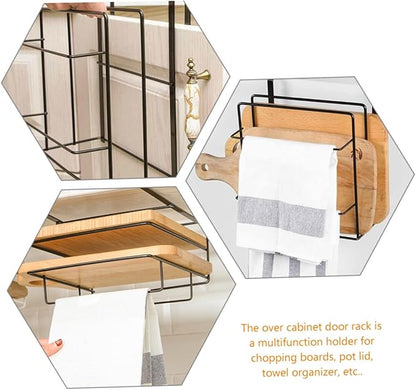 2pcs Door Towel Rack Cabinet Door Organizer Storage Rack Modern Design Easy to Install