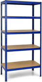 Tangkula 72" Storage Shelves, Heavy Duty Steel Frame 5-Tier Garage Shelf, Metal Multi-Use Storage Shelving Unit for Home/Office/Dormitory/Garage (1, Navy Blue)