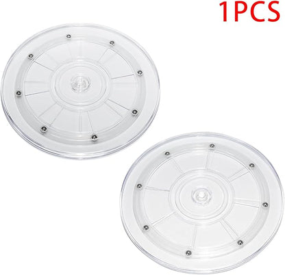 1 Pcs Clear 9 inch Acrylic Lazy Susan Rotating Turntable Organizer Bearings - Round Swivel Plate for Spice Rack, Table, Cake, Kitchen Pantry