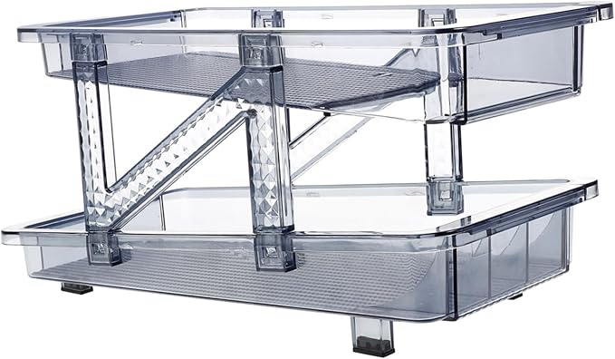 Soda Can Dispenser Double Tier Rolling Beverage Holder for Refrigerator Space-saving Drink Organizer Design for Easy Viewing for Kitchen and Pantry Storage