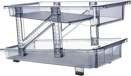 Soda Can Dispenser Double Tier Rolling Beverage Holder for Refrigerator Space-saving Drink Organizer Design for Easy Viewing for Kitchen and Pantry Storage