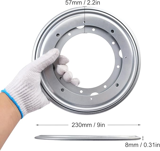 9 Pack 9" Lazy Susan Turntable Bearing Plate, Heavy Duty 750lbs Load Capacity, Lazy Susan Turntable Ball Bearing for Rotating Table, Serving Tray, Kitchen Storage(Silvery)