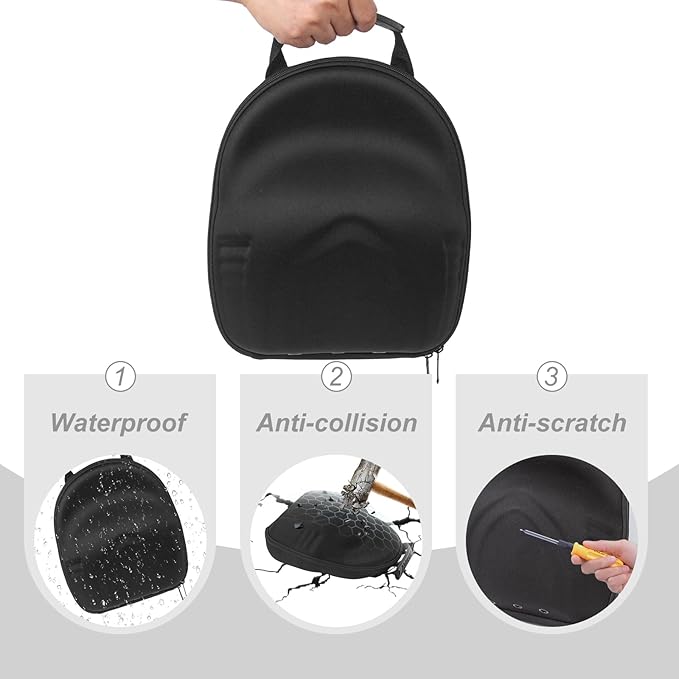 CECOLIC Hard Hat Case for Baseball Caps, Hat Travel Storage Case with Carrying Handle & Adjustable Shoulder Strap, Hat Organizer Bag for 6 Baseball Caps for Women and Men