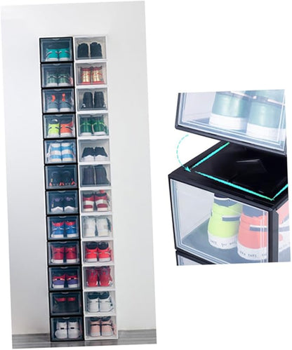 BESPORTBLE Plastic Basketball Shoe Box Storage Container 36X26X20Cm White Shoes Organizer for Home Closet Storage