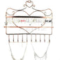Wall Hanging Jewelry Organizer Holder, 28 Hooks Wall Mounted Storage Shelf, Heart Shape Earrings Necklace Display, Bracelet Key Chain Bangle Metal Hanger Rack – Gift for Ladies Women (Brown)
