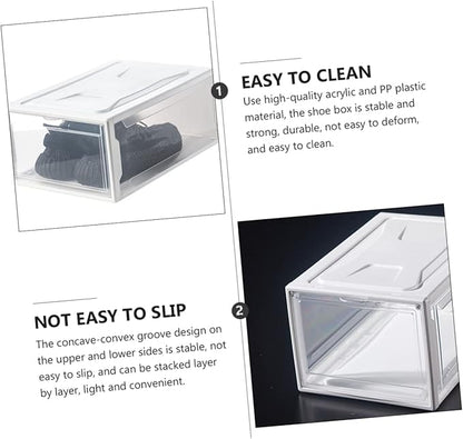 1pc Shoe Storage Box Clamshell Design for Easy Access Stackable Sneaker Organizer Small for Closet Display Environmental Protection Material