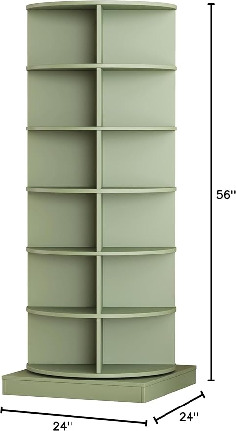 Rotating Shoe Rack Tower, 6-Tier Spinning Shoe Rack, Free Standing 360° Revolving Shoe Organizer Rotating Vertical Shoe Rack Can Hold 24 Pairs of Shoes for Entryway Living Room Hallway