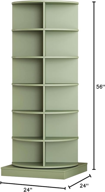 Rotating Shoe Rack Tower, 6-Tier Spinning Shoe Rack, Free Standing 360° Revolving Shoe Organizer Rotating Vertical Shoe Rack Can Hold 24 Pairs of Shoes for Entryway Living Room Hallway