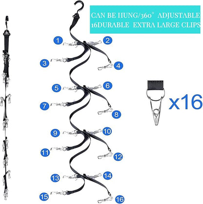 Baseball Cap Racks, Baseball Cap Organizer with 16 Clips, Hat Hangers for Closet, Over Door Hat Rack for Baseball Caps, Black (1 pack)