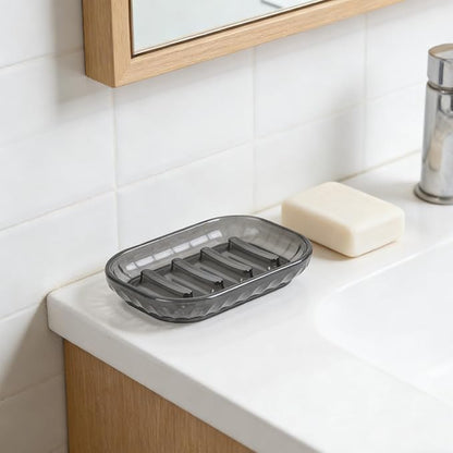 2 Pack Soap Dish Holder for Bar Soap, Bathroom Soap Dishes Bar Soap Holder Tray, Soap Dishes for Shower Bathroom, Kitchen Sink Soap Dish, Black