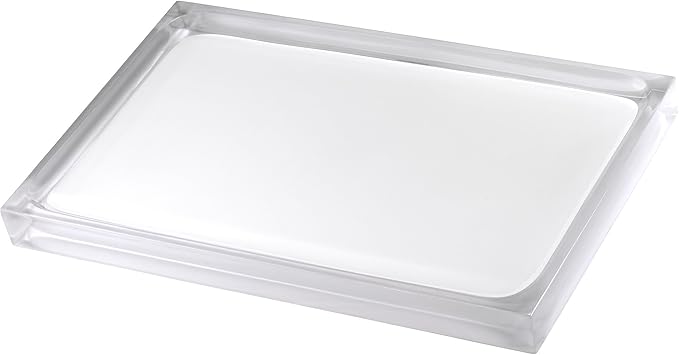 Izod - Vanity Tray, Durable Countertop Accessories, Sleek Resin Organizer, Modern Home Decor, Dorm Room Essentials (Marina Collection, White)