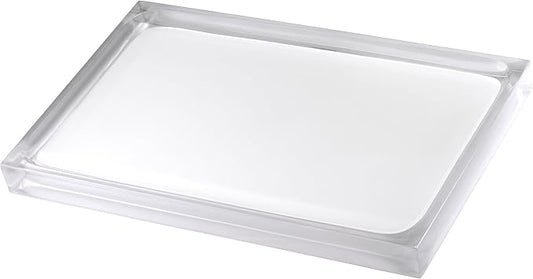 Izod - Vanity Tray, Durable Countertop Accessories, Sleek Resin Organizer, Modern Home Decor, Dorm Room Essentials (Marina Collection, White)
