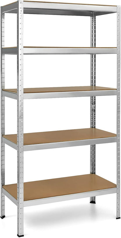 Tangkula 72" Storage Shelves, Heavy Duty Steel Frame 5-Tier Garage Shelf, Metal Multi-Use Storage Shelving Unit for Home/Office/Dormitory/Garage (1, Silver)
